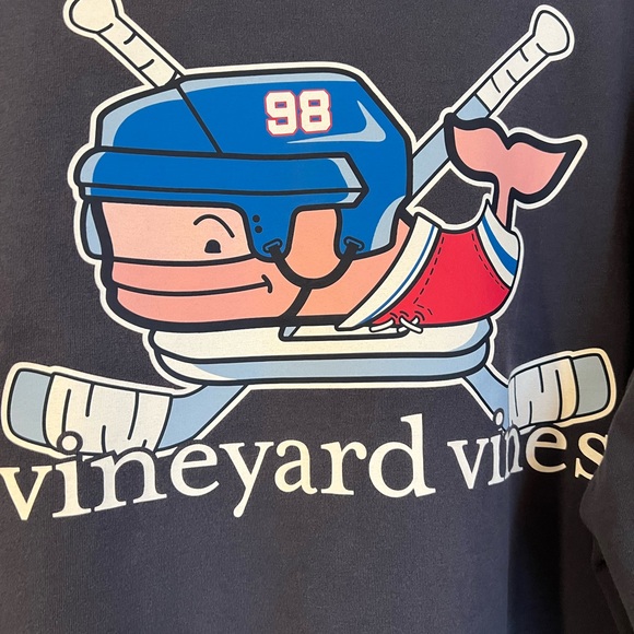 Vineyard Vines Dark Blue Cotton Shirt ICE HOCKEY size Men’s L - Picture 3 of 8